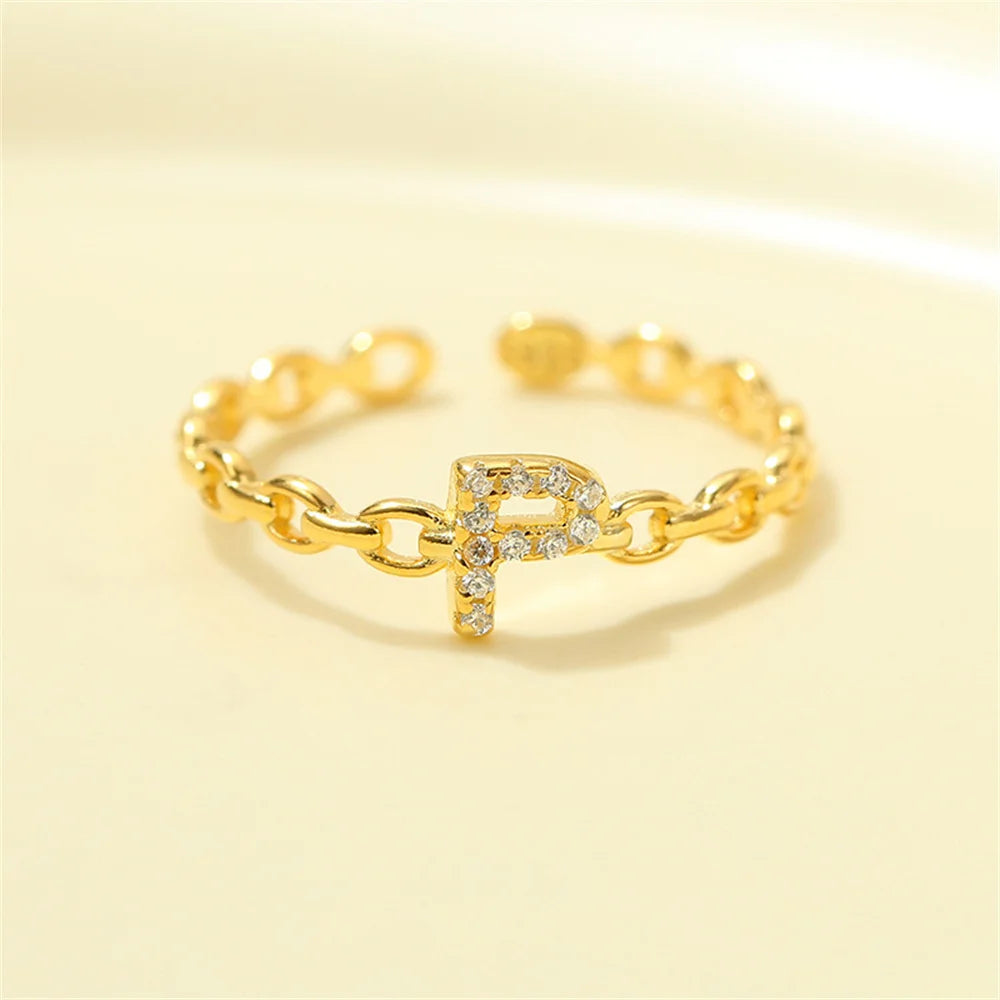 Dainty Diamond Letter Initial Ring