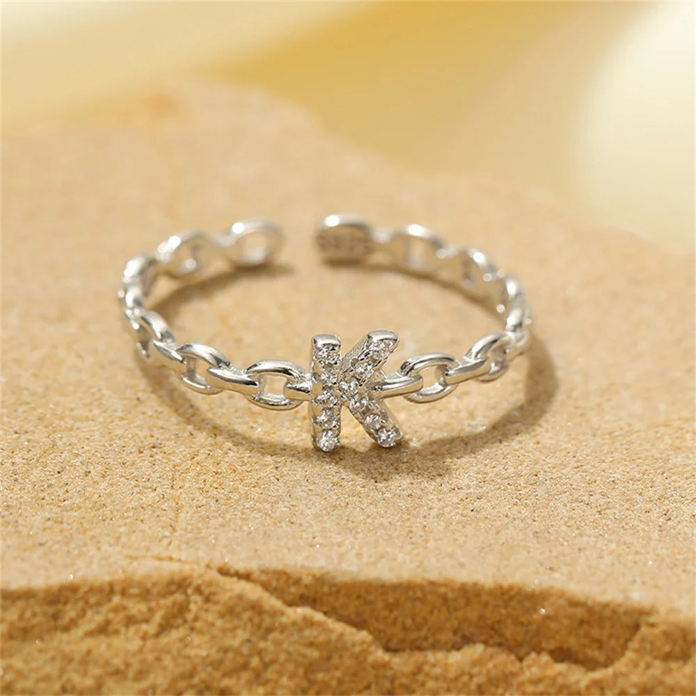 Dainty Diamond Letter Initial Ring
