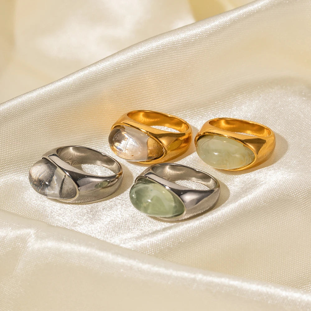 Chunky Oval Stone Set Ring