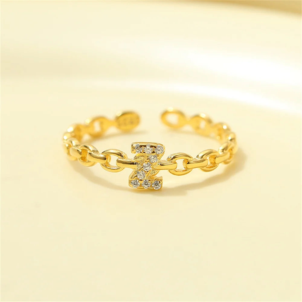 Dainty Diamond Letter Initial Ring