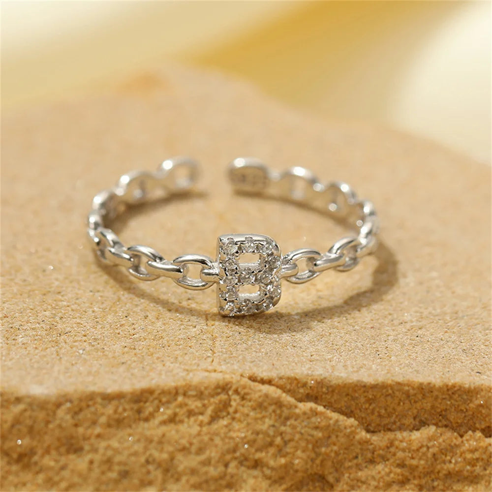 Dainty Diamond Letter Initial Ring