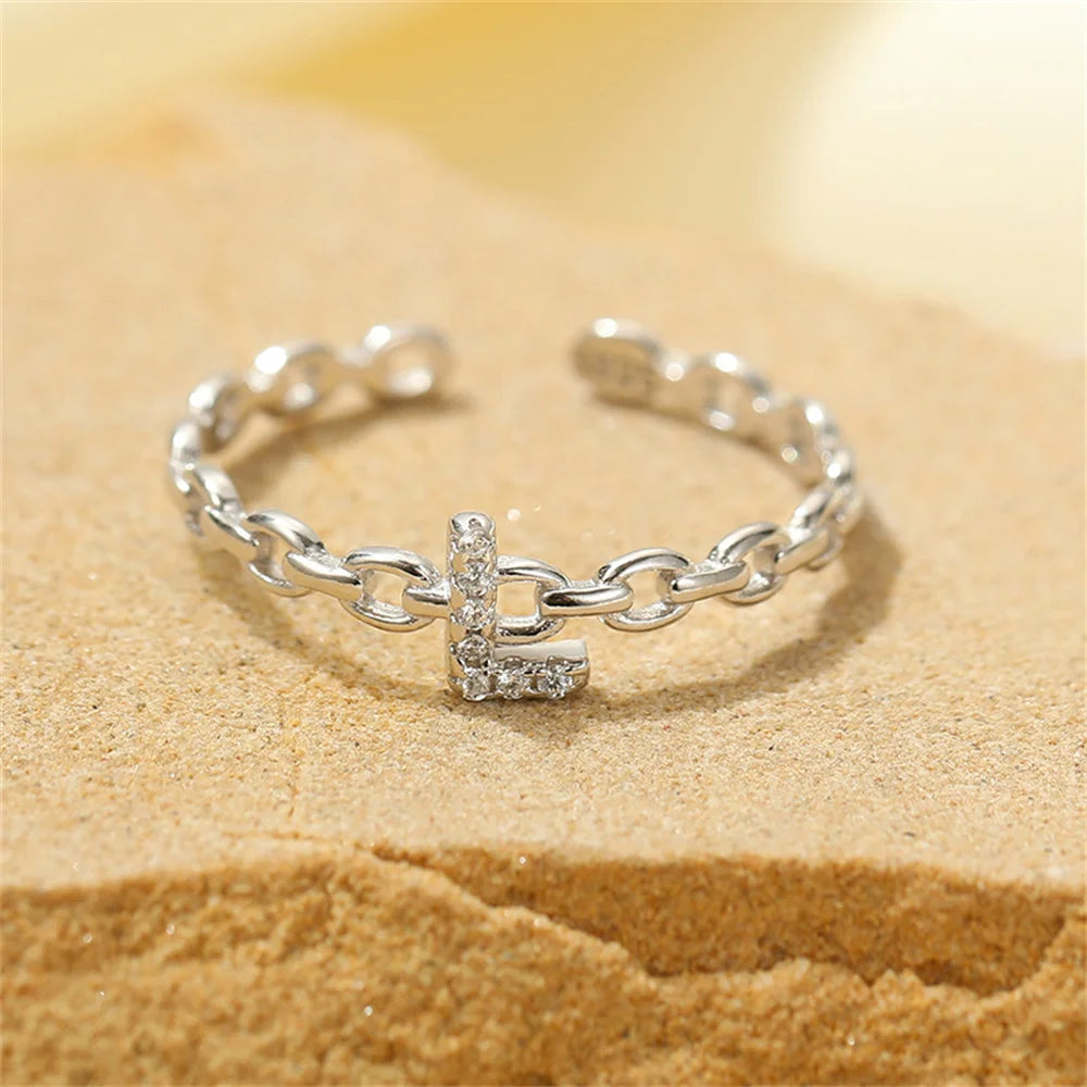 Dainty Diamond Letter Initial Ring