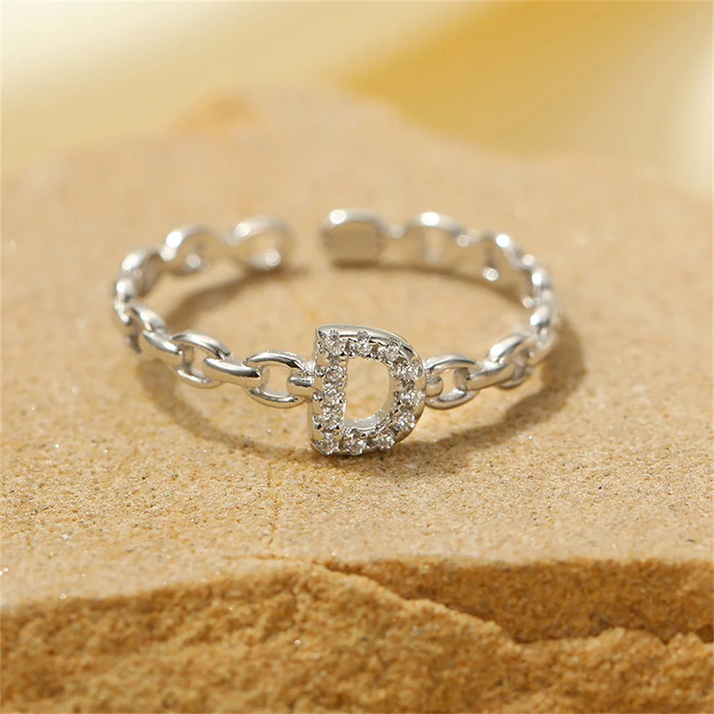 Dainty Diamond Letter Initial Ring