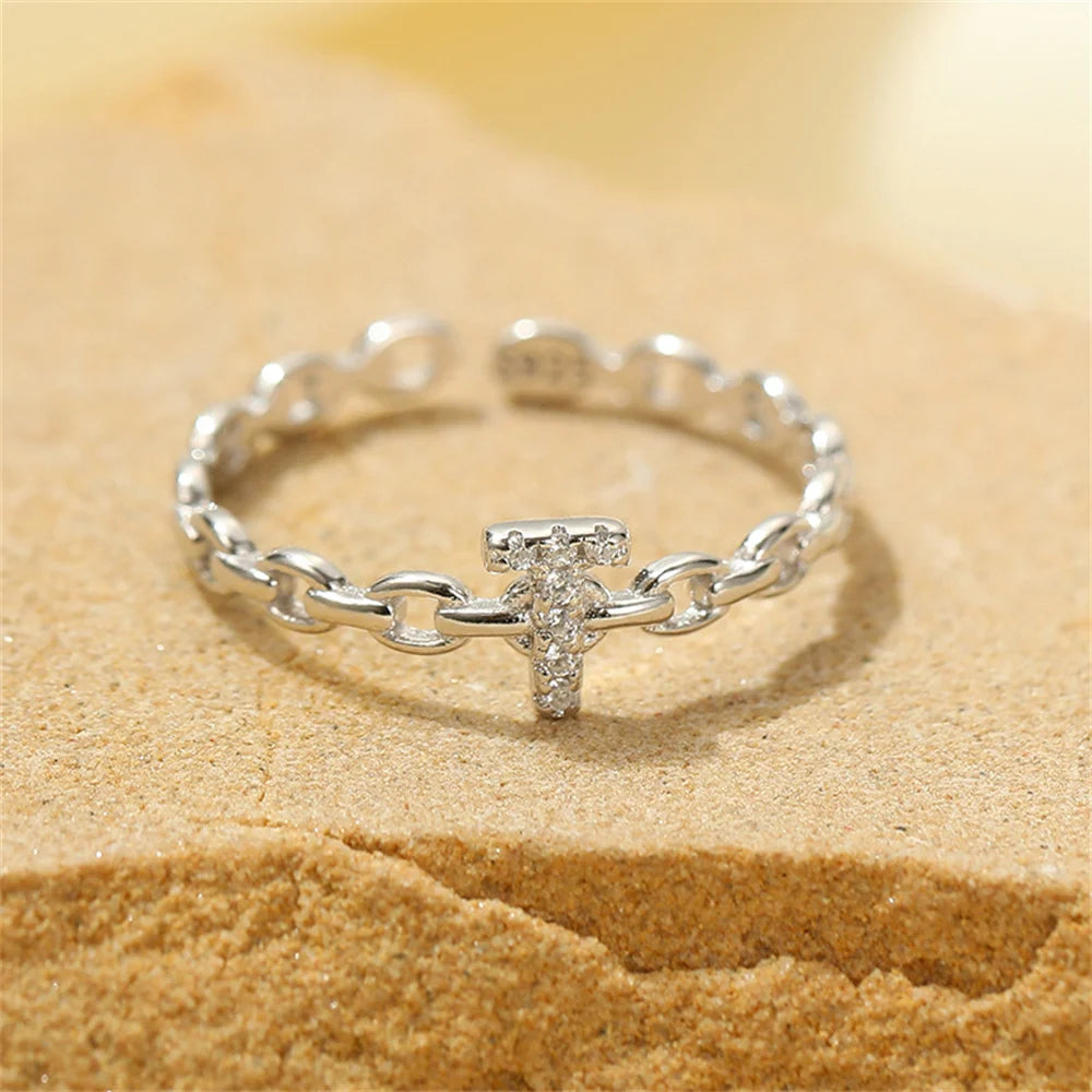 Dainty Diamond Letter Initial Ring