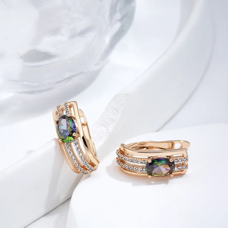 C Shaped Diamond Accented Centerpiece Earrings