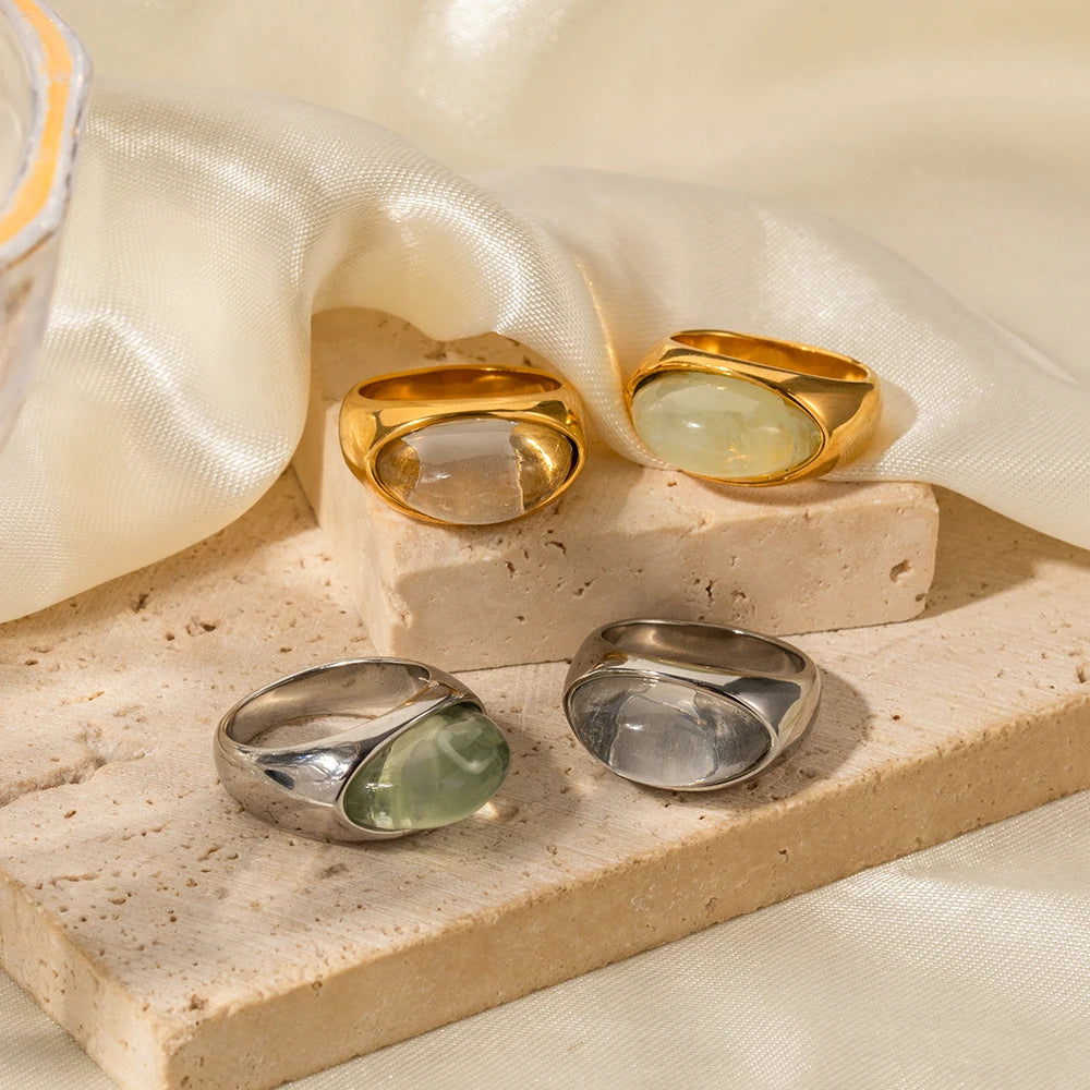 Chunky Oval Stone Set Ring