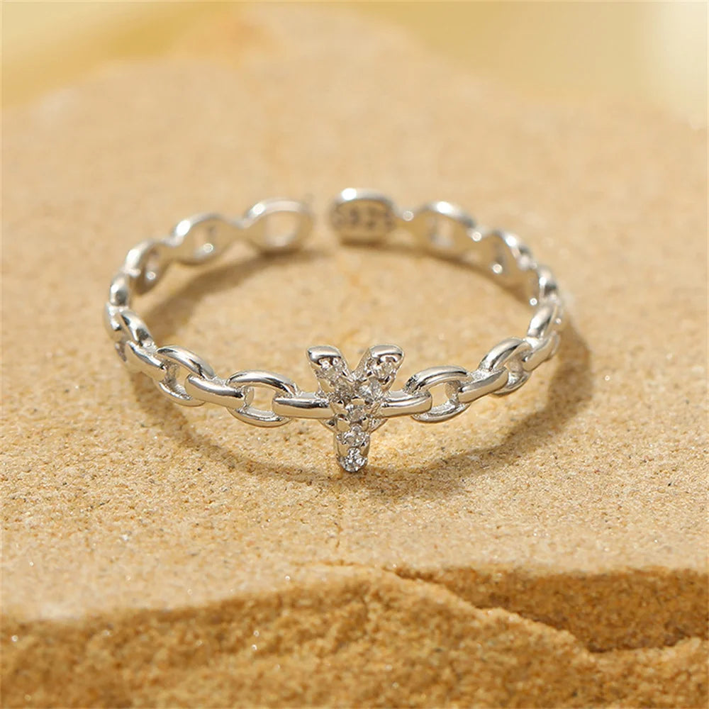 Dainty Diamond Letter Initial Ring