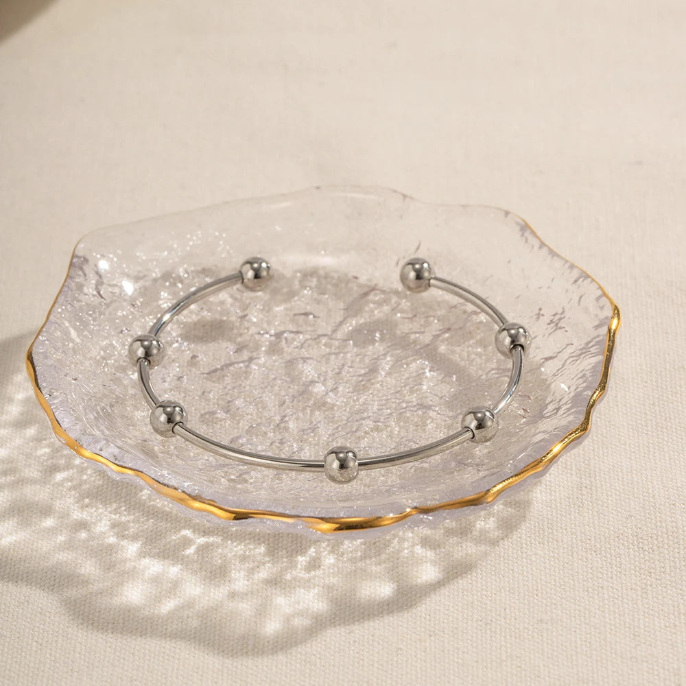 Classy Separated Sphere Bangle Bracelet