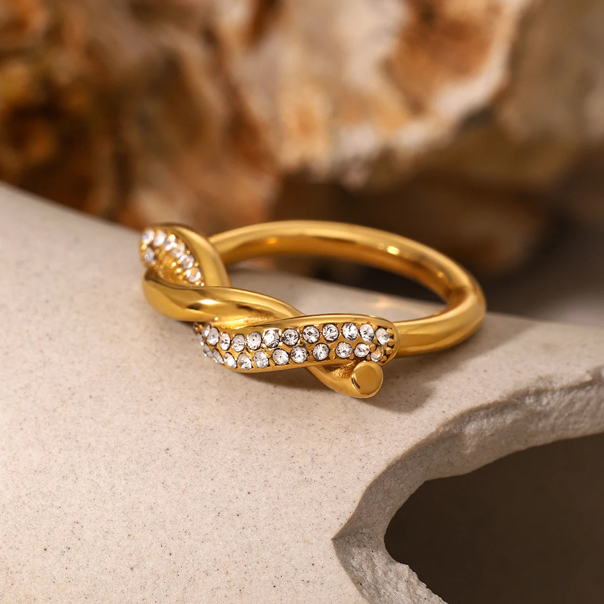 Intertwined Diamond Accent Ring