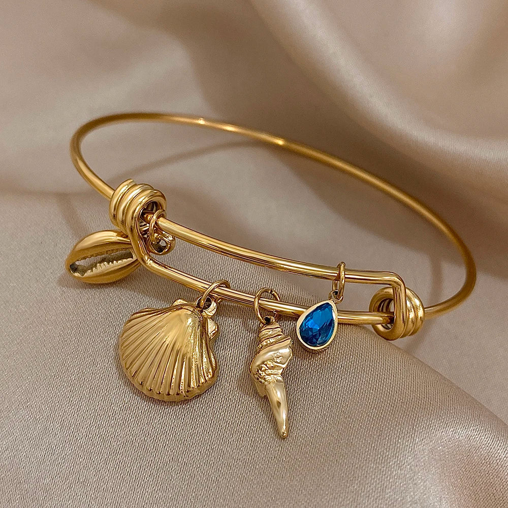 Sea Shell Bangle Bracelet