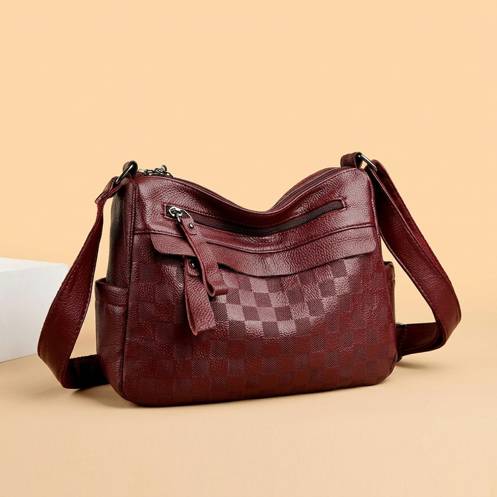 Minimal Checkered Shoulder Bag