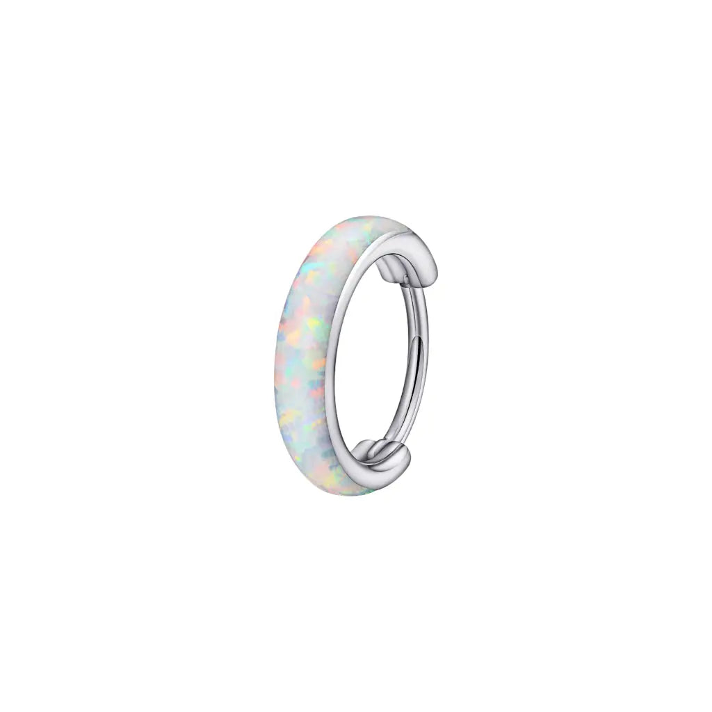 Chunky Opal Hinged Nose Hoop