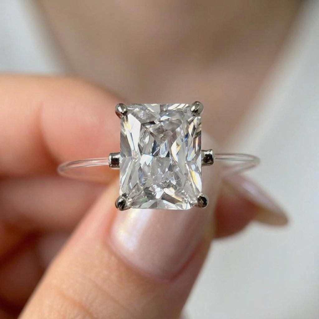 Elegant Floating Radiant Cut Ring