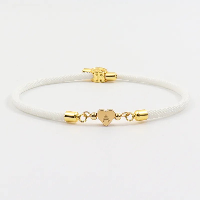 Adjustable Heart Letter Initial Bracelets - Veinci