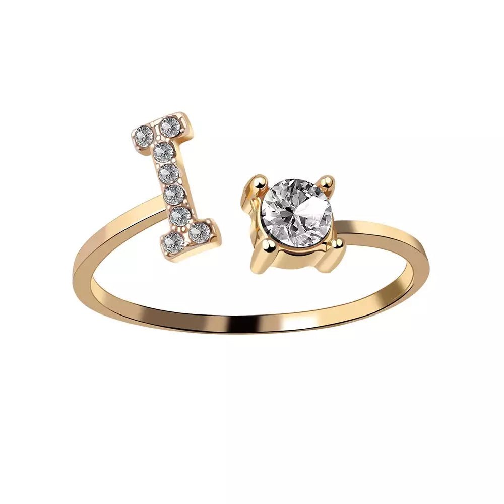 Adjustable Letter Initial Ring - Veinci