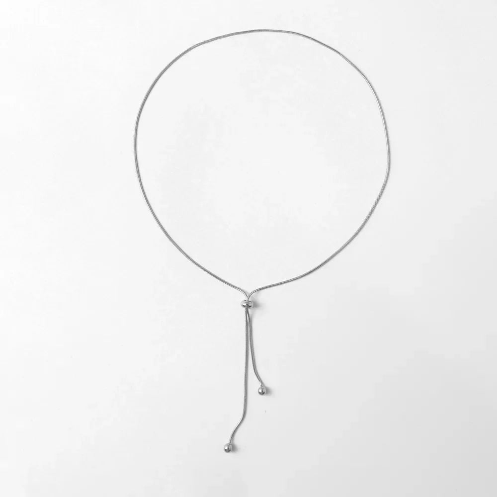 Adjustable Snake Chain Lariat Necklace - Veinci