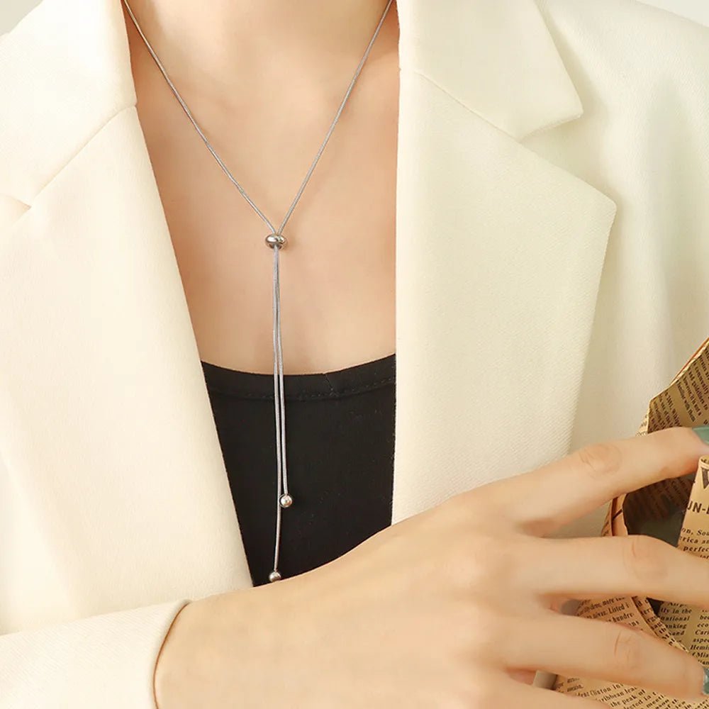 Adjustable Snake Chain Lariat Necklace - Veinci