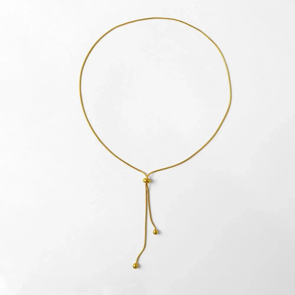 Adjustable Snake Chain Lariat Necklace - Veinci