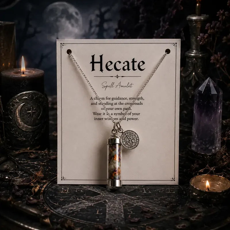 Gothic Crystal Wish Bottle Necklace