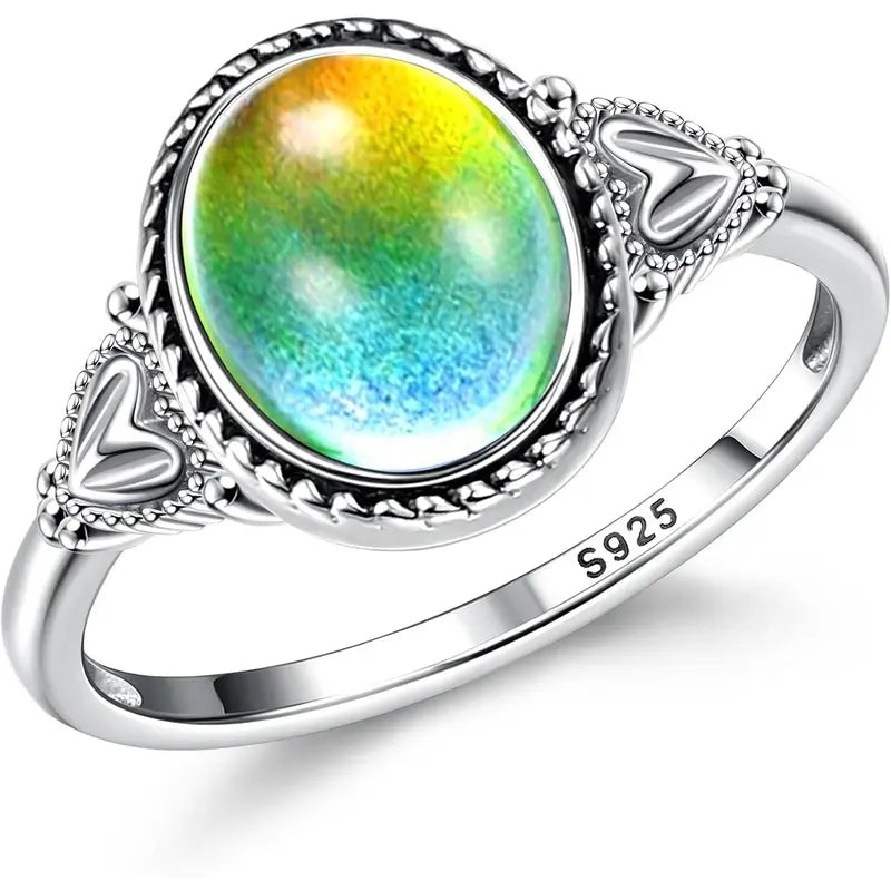 Vintage Inspired Diamond Accented Moon Ring