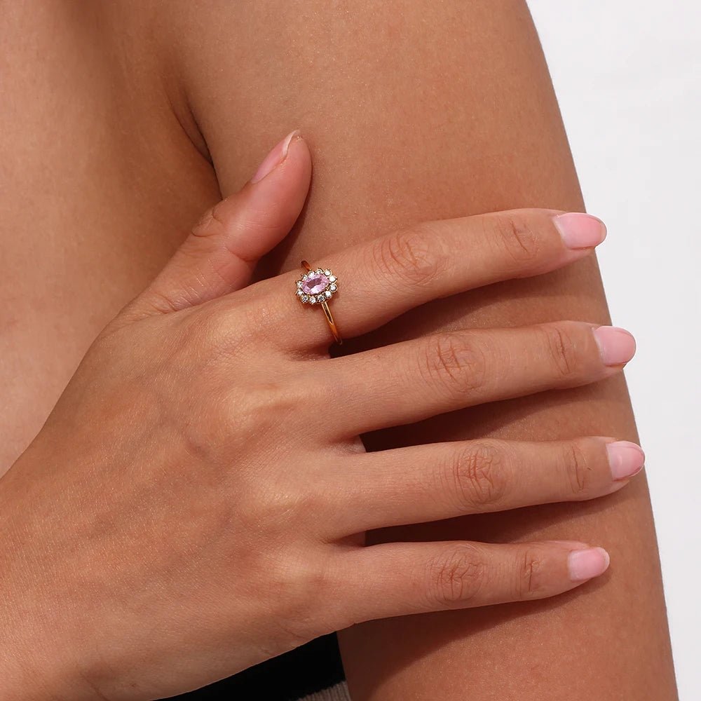 Dainty Adjustable Oval Diamond Rings - Veinci