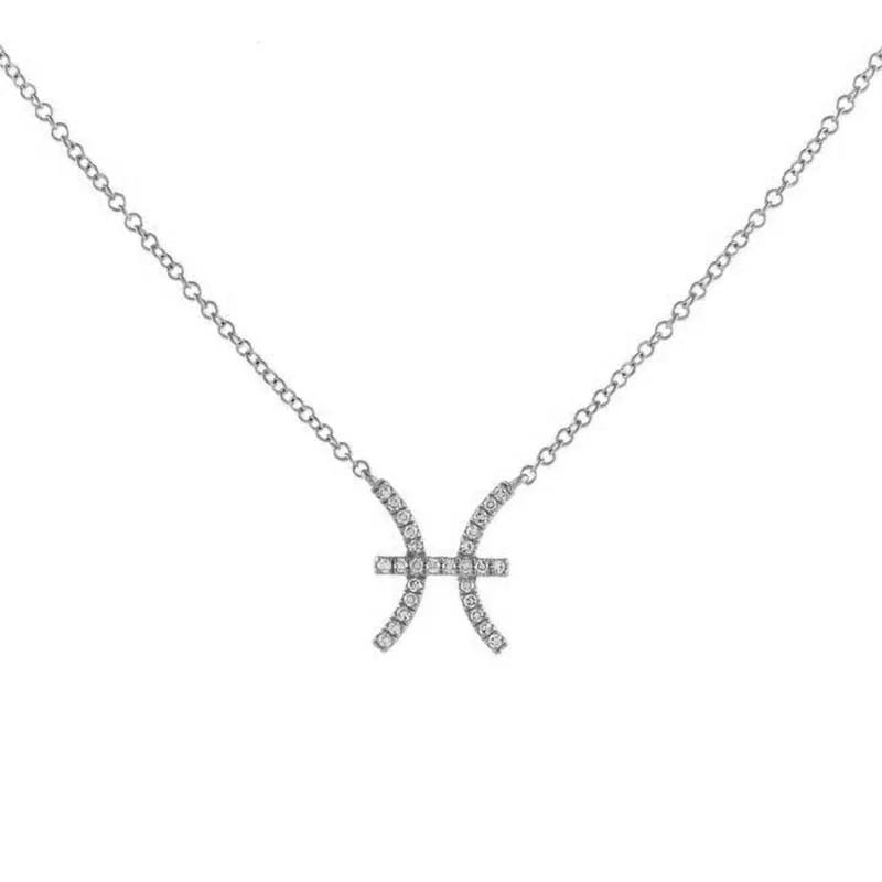 Dainty Diamond Zodiac Sign Necklace - Veinci