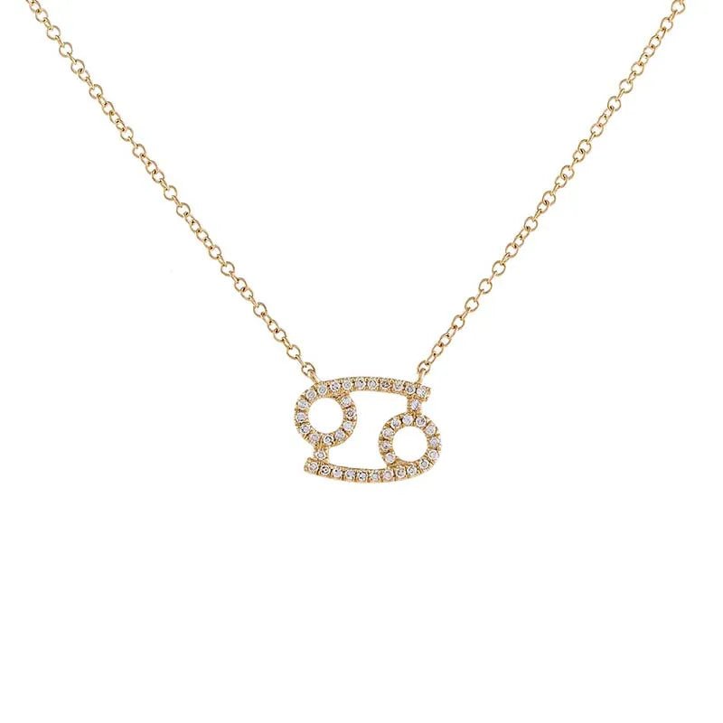 Dainty Diamond Zodiac Sign Necklace - Veinci