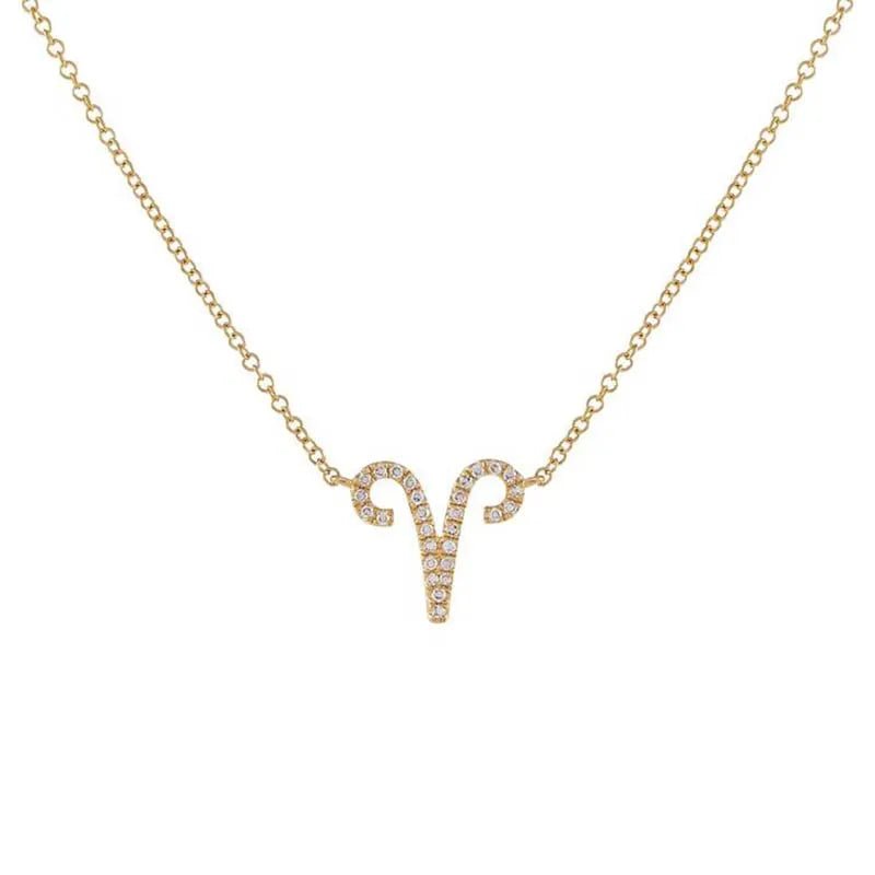 Dainty Diamond Zodiac Sign Necklace - Veinci