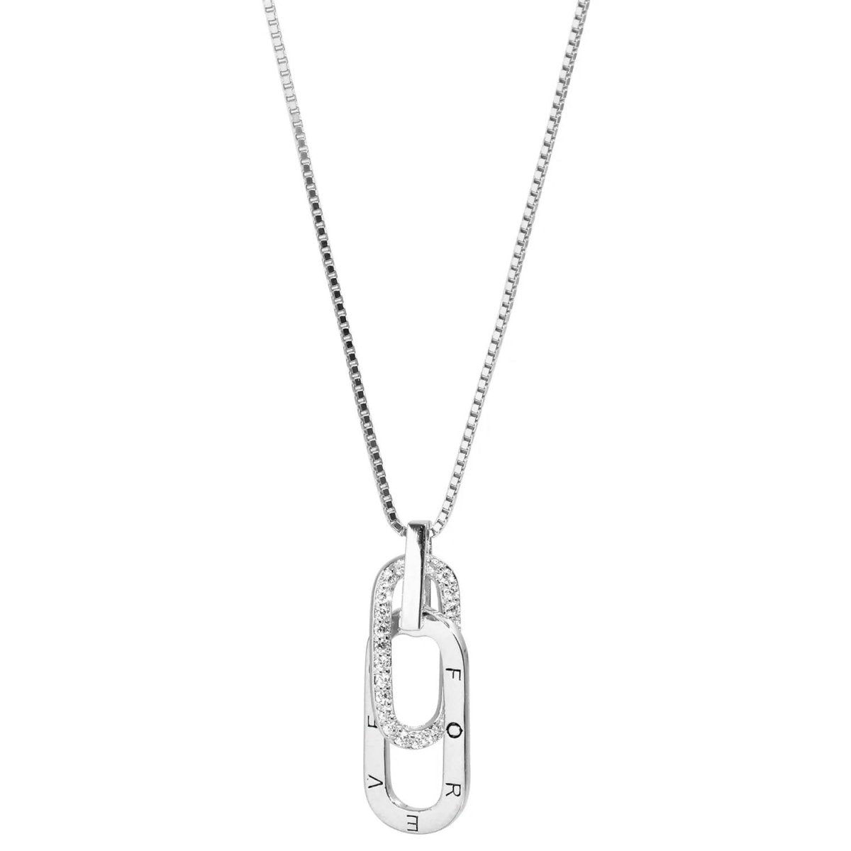Dainty Forever Paperclip Love Necklace - Veinci