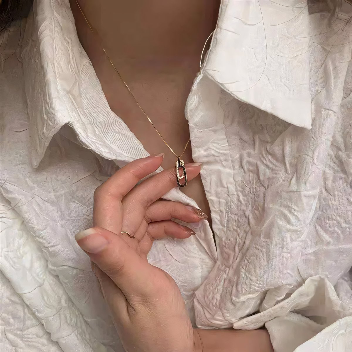 Dainty Forever Paperclip Love Necklace - Veinci
