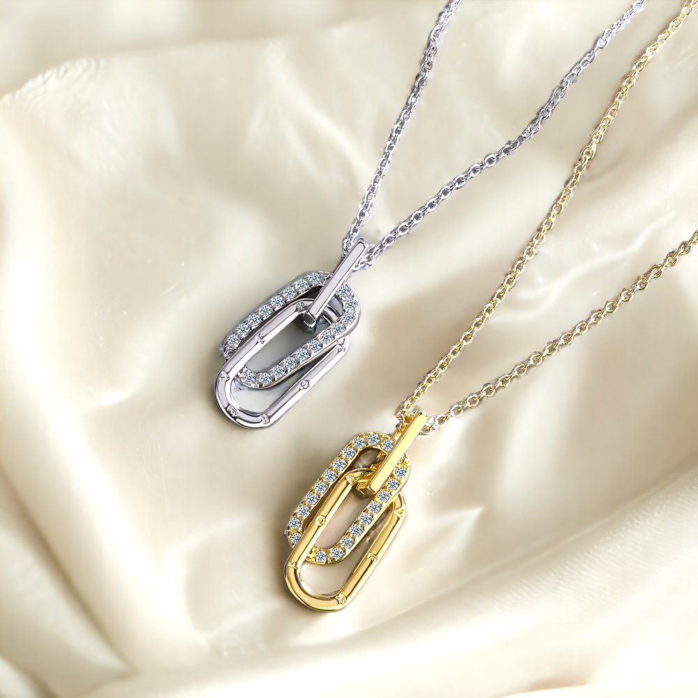 Dainty Forever Paperclip Love Necklace - Veinci