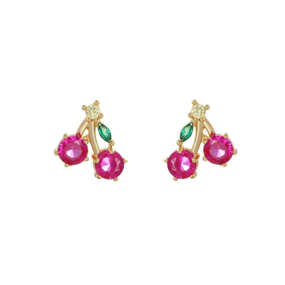 Dainty Fruit Hoop & Stud Earrings - Veinci