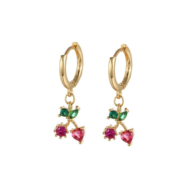 Dainty Fruit Hoop & Stud Earrings - Veinci