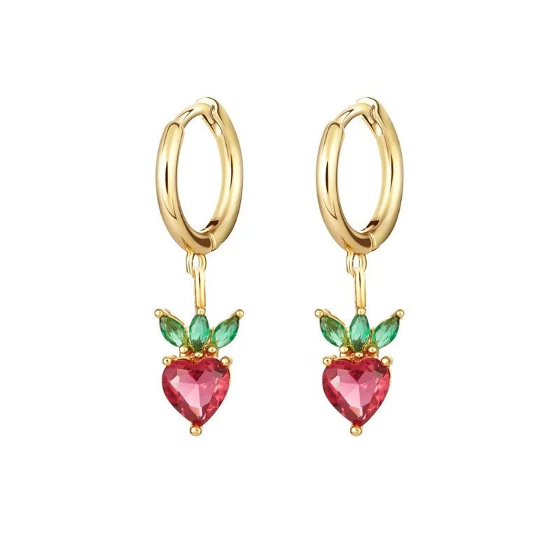 Dainty Fruit Hoop & Stud Earrings - Veinci