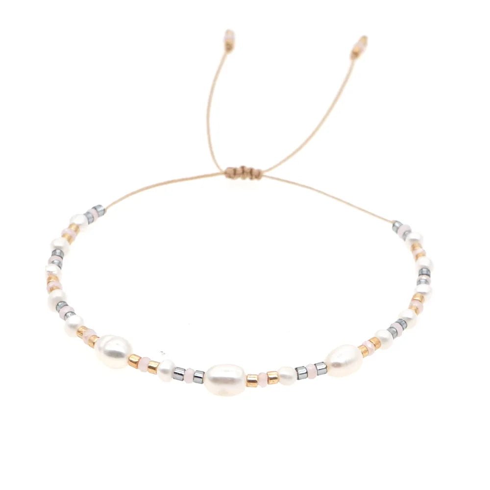 Dainty Gold & Silver Accented Pearl Bracelet - Veinci