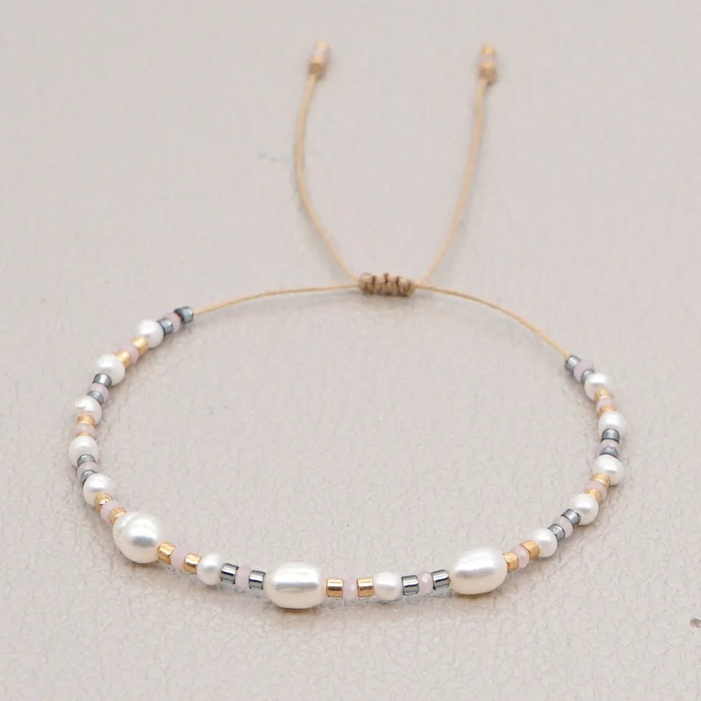 Dainty Gold & Silver Accented Pearl Bracelet - Veinci