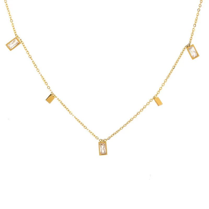 Dainty Rectangle Diamond Choker - Veinci