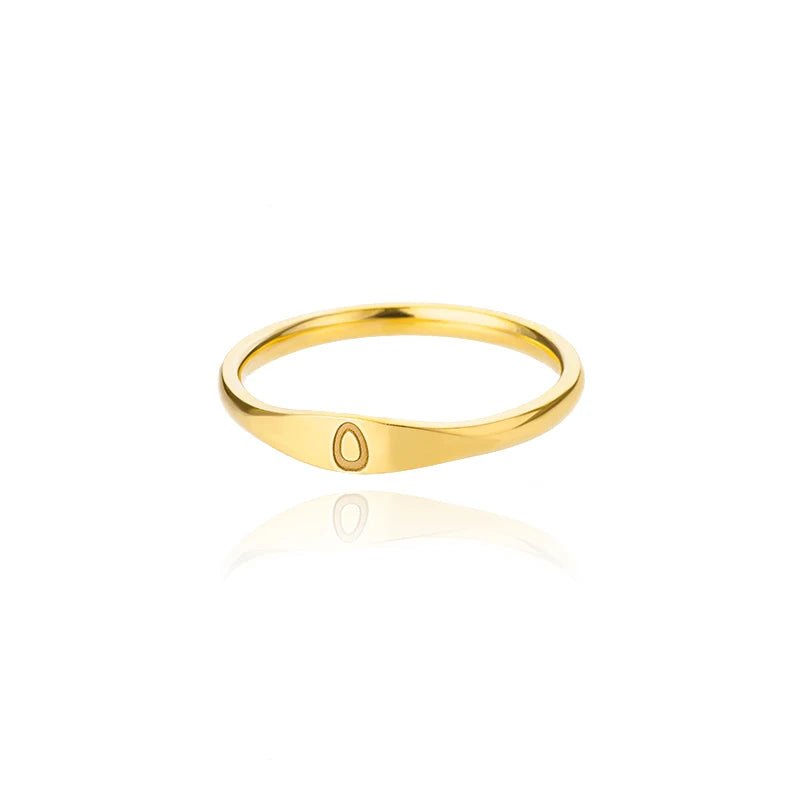 Dainty Thin Letter Initial Ring - Veinci