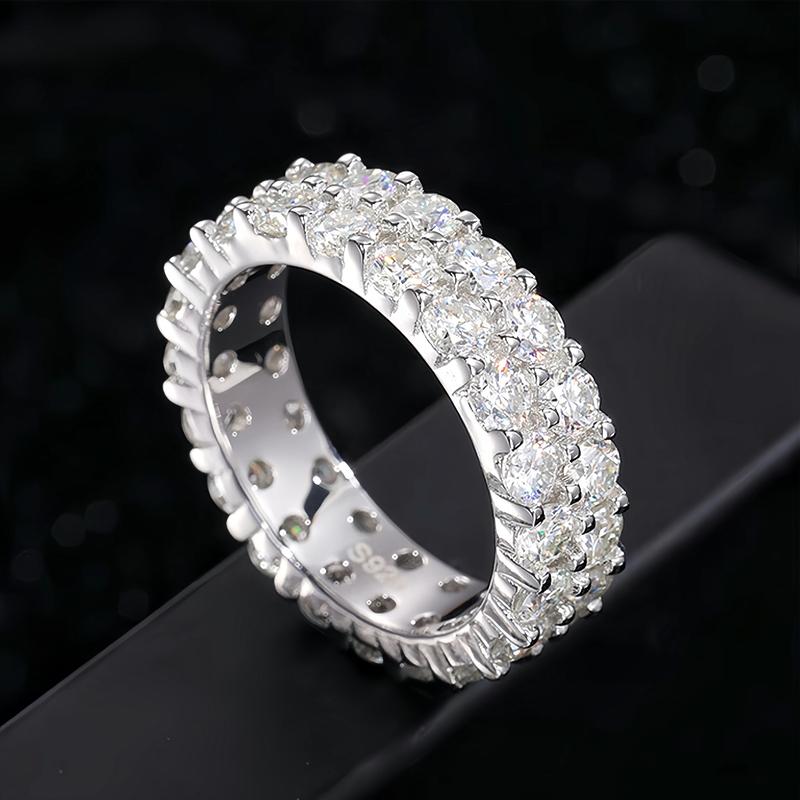 S925 Classy Round Zircon Eternity Band Ring