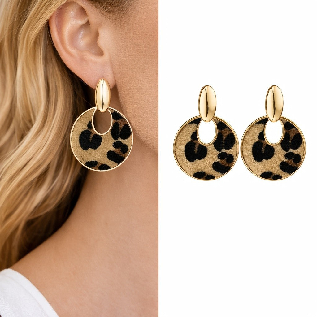 Bold Leopard Print Drop Earrings