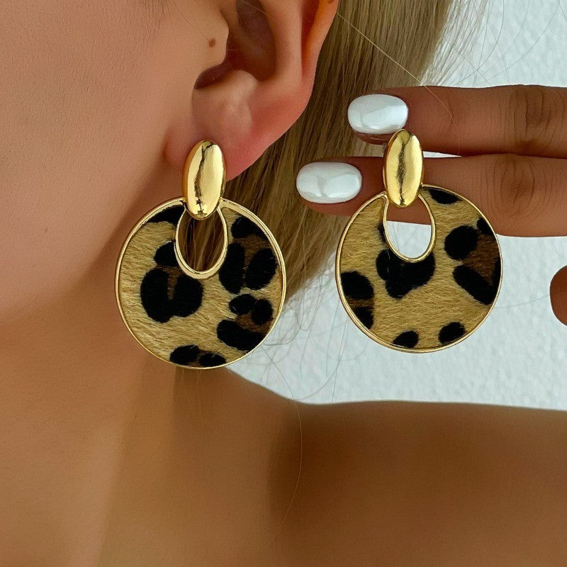 Bold Leopard Print Drop Earrings