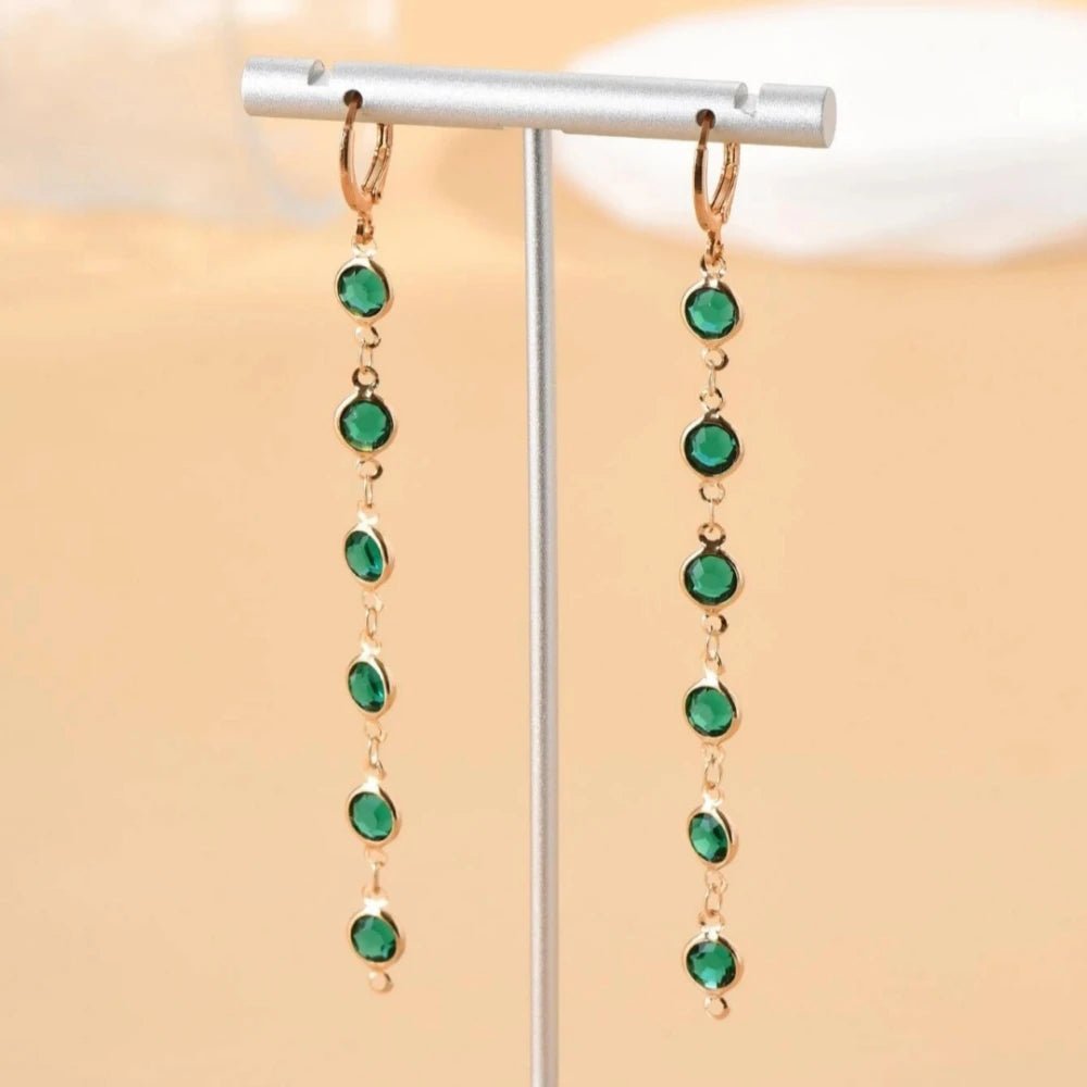 Gem Drop Hoop Earrings - Veinci