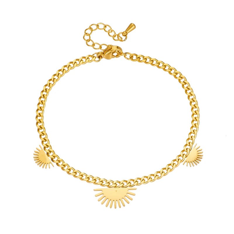 Half Sun Charm Necklace and Bracelet Set - Veinci