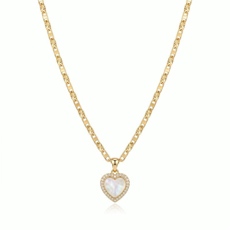 Double Sided Heart Mariner Chain Necklace