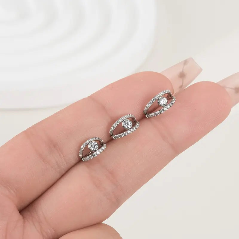 20G Double Band Pave Nose Ring
