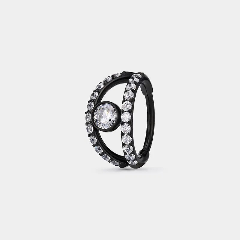 20G Double Band Pave Nose Ring