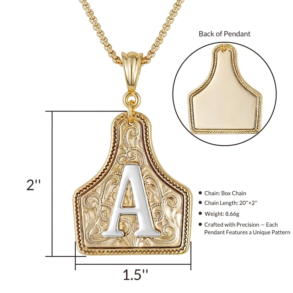 14k Elegant Cowgirl Initial Necklace