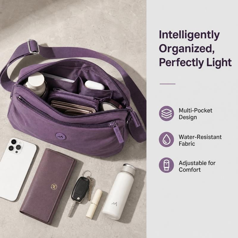 Lightweight Water-Repellent Everyday Sling Bag