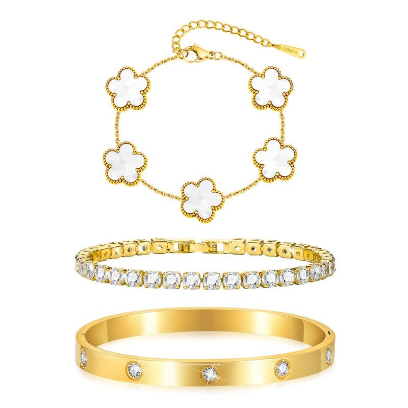 18k 3pc Elegant Bracelet Stack