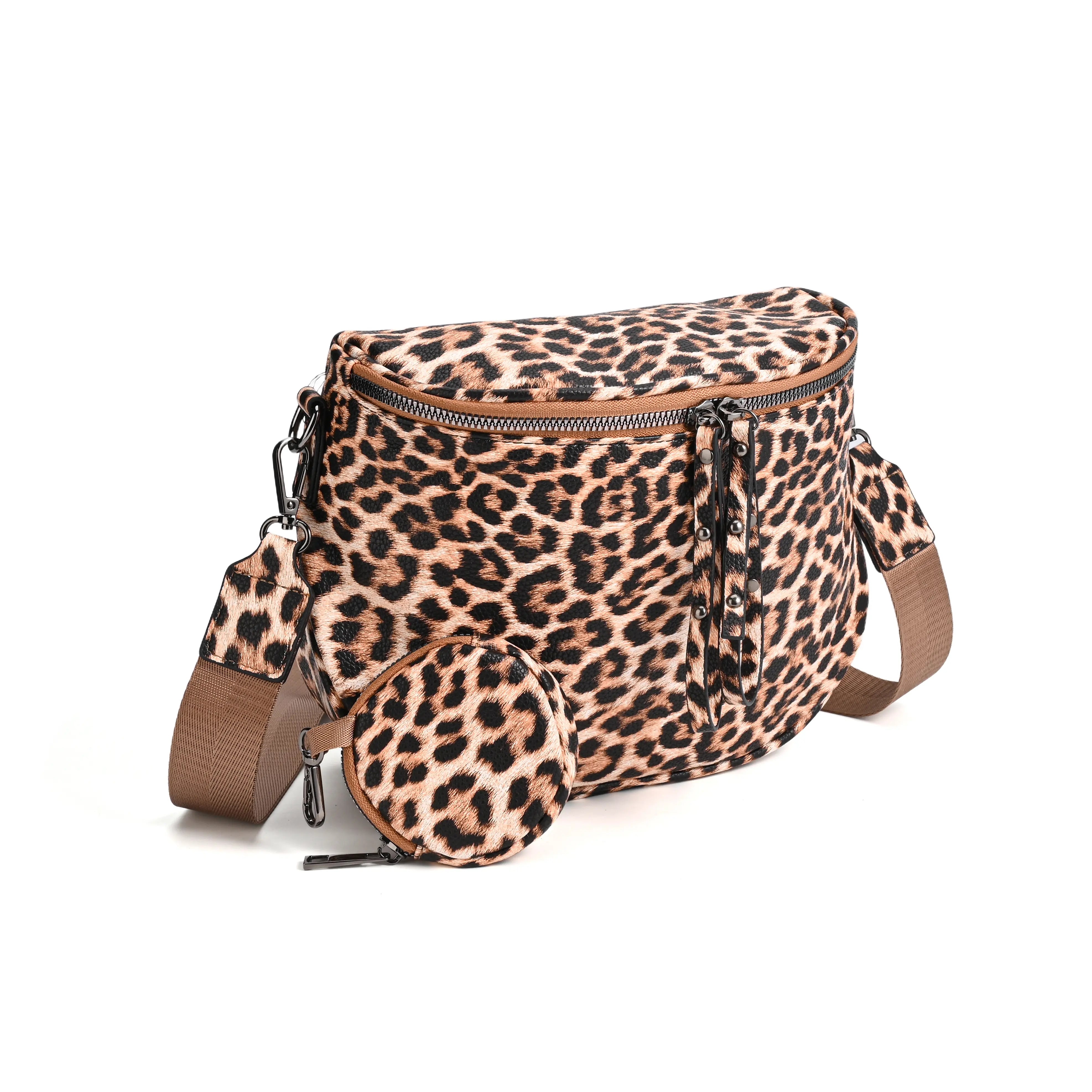 Half-Moon Cross Body Bag With Detachable Pouch